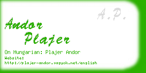 andor plajer business card